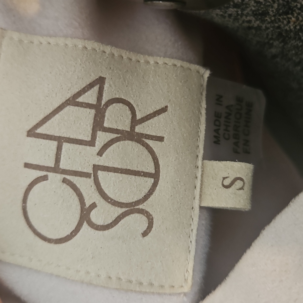 CHASER Faux Suede Beige Cropped Bomber Jacket - Picture 10 of 11